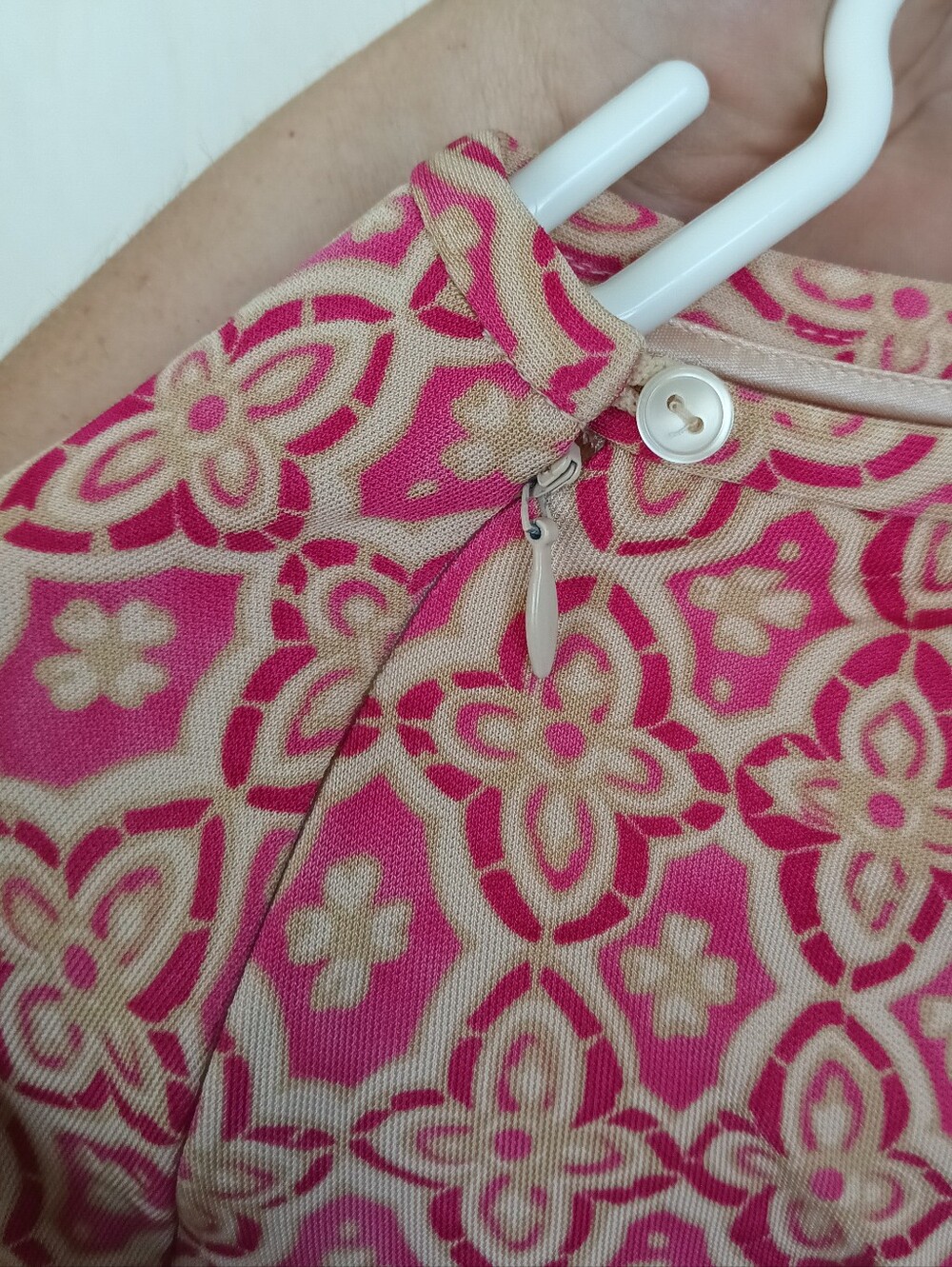 Ann Taylor Pink Damask Mini Skirt Seed Beaded Boho Sheer Light Slinky Cute Date - Picture 8 of 10